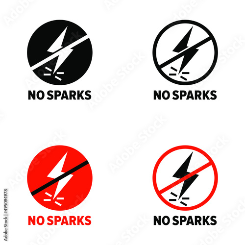 "No Sparks" vector information sign