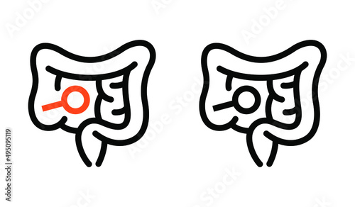 Gastroenterology, digestive tract vector information sign