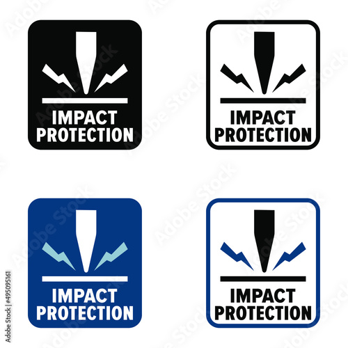 "Impact Protection" vector information sign