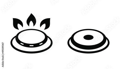 Gas and Electric Burner vector information sign