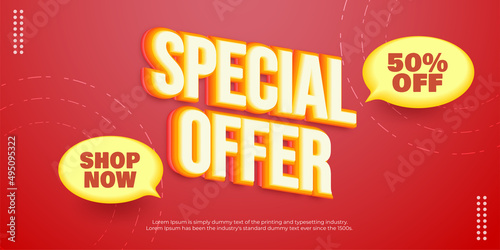 Realistic Special offer promotion banner for promote your business and offer
