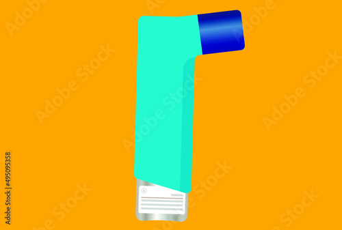 blue asthma inhaler with steel cartridge 