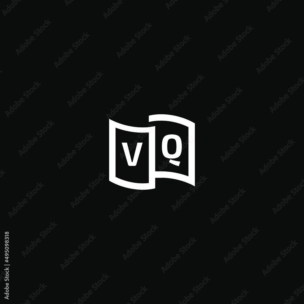 VQ letter design for logo and icon.VQ monogram logo.vector illustration with black background