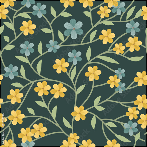 Blooming meadow pattern. Ditsy style. A Pattern for print  wallpaper  fabric  cushion  bedding  and much more