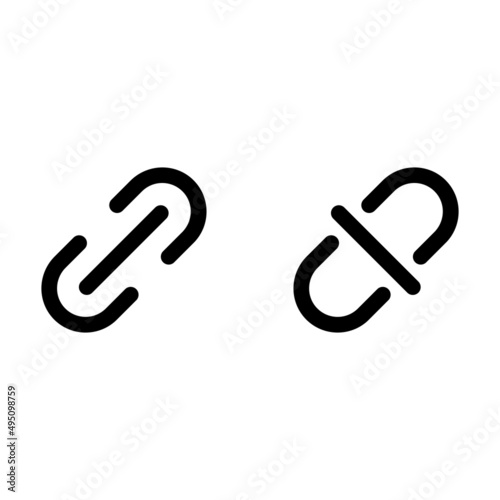 Link and Unlink vector icon photo