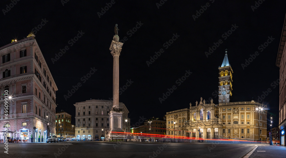 Obraz premium Santa Maria Maggiore Basilica at Night