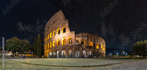 Photography Colosseum Panorama at Night