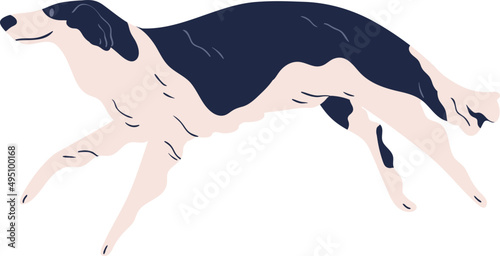 Funny Dog Running Cartoon Illustration