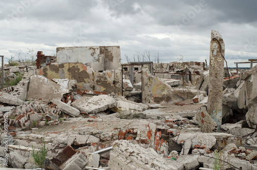 ruins of epecuen ruined city by flood