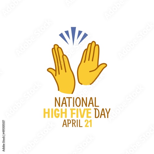 vector graphic of national high five day good for national high five day celebration. flat design. flyer design.flat illustration.