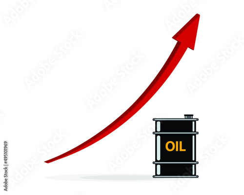 Gasoline Fuel Gas Petrol Oil Stock Value Market Demand Price Hike Rise Increase Up Skyrocket With Graph Chart Diagram Vector Illustration. Can be Used for Web, Mobile, Infographic and Print.