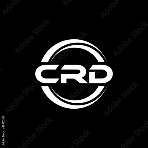 CRD letter logo design with black background in illustrator, vector logo modern alphabet font overlap style. calligraphy designs for logo, Poster, Invitation, etc.