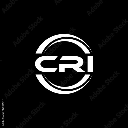 CRI letter logo design with black background in illustrator, vector logo modern alphabet font overlap style. calligraphy designs for logo, Poster, Invitation, etc.