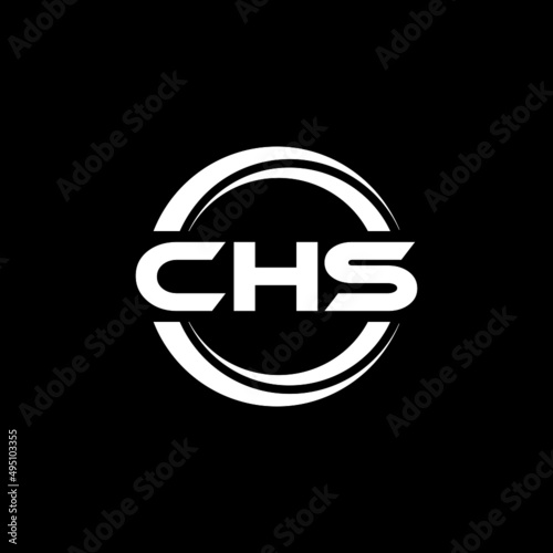 CHS letter logo design with black background in illustrator, vector logo modern alphabet font overlap style. calligraphy designs for logo, Poster, Invitation, etc. photo