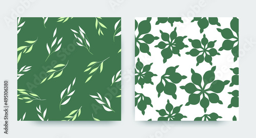 Seamless Floral Pattern. Herbal Leaves Print. Nature Dress Design. Eucalyptus...