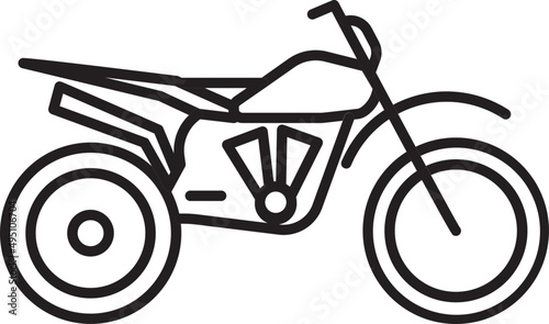 Motorcycle Icon Line Art Illustration