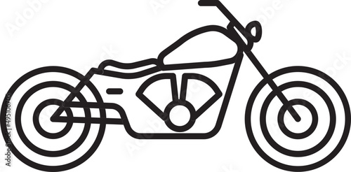 Motorcycle Icon Line Art Illustration