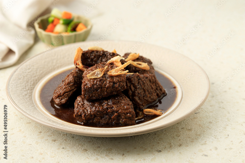 Malbi Daging Sapi Palembang, Sweet Beef Stew from South Sumatra., Indonesia. Malbi Daging Sapi Palembang, Sweet Beef Stew from South Sumatra., Indonesia.