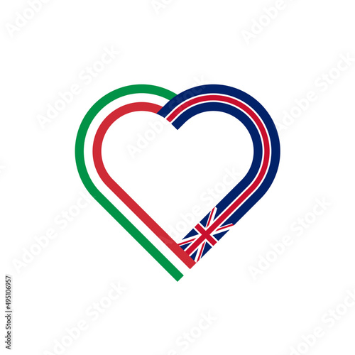 unity concept. heart ribbon icon of italy and united kingdom flags. vector illustration isolated on white background