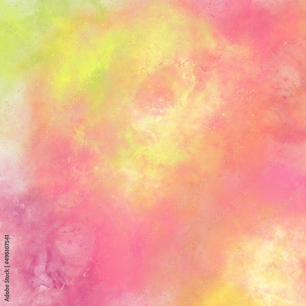 Watercolor splashes, stains. Fantastic wet watercolor background for vintage postcard, retro templates.