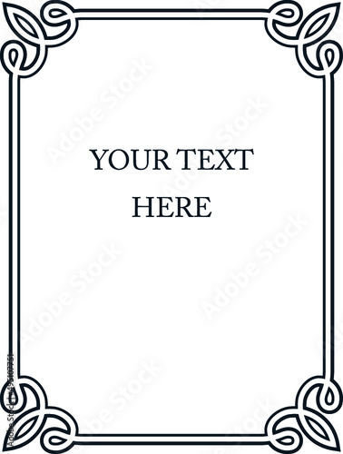 Vector A4 border frame. Background or book page. Simple rectangular billboard, poster, card, plaque, signboard, sticker, or label 