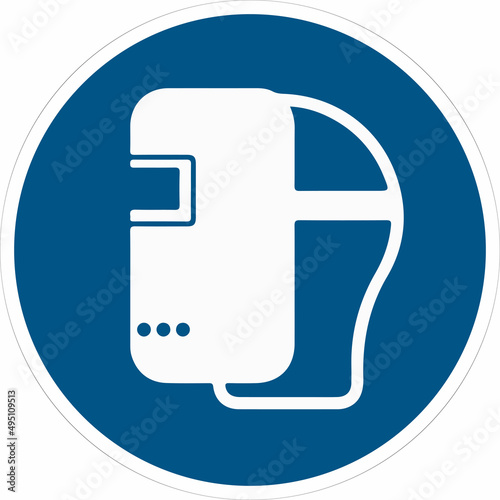 señal,  ISOM019, SB006, Uso obligatorio de máscara de soldar, pictograma, vector, señales, imagen, indicar, norma, normatividad, anuncio, símbolo, pictograma, estándar, información,