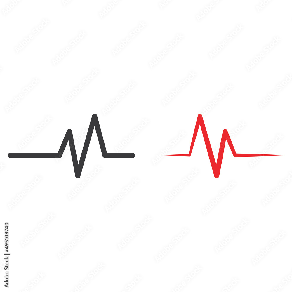 Pulse line or medical wave. Vector logo design concept illustration template