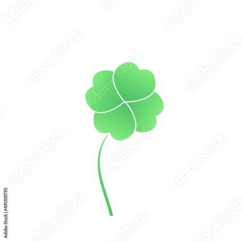 A green lucky plant icon, logo, and abstract green tree design on white background, vector Ecology seed illustration. © Paradox-D