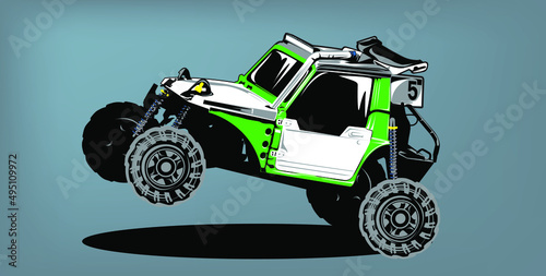 car 4 x 4 off road vector isolated multi color