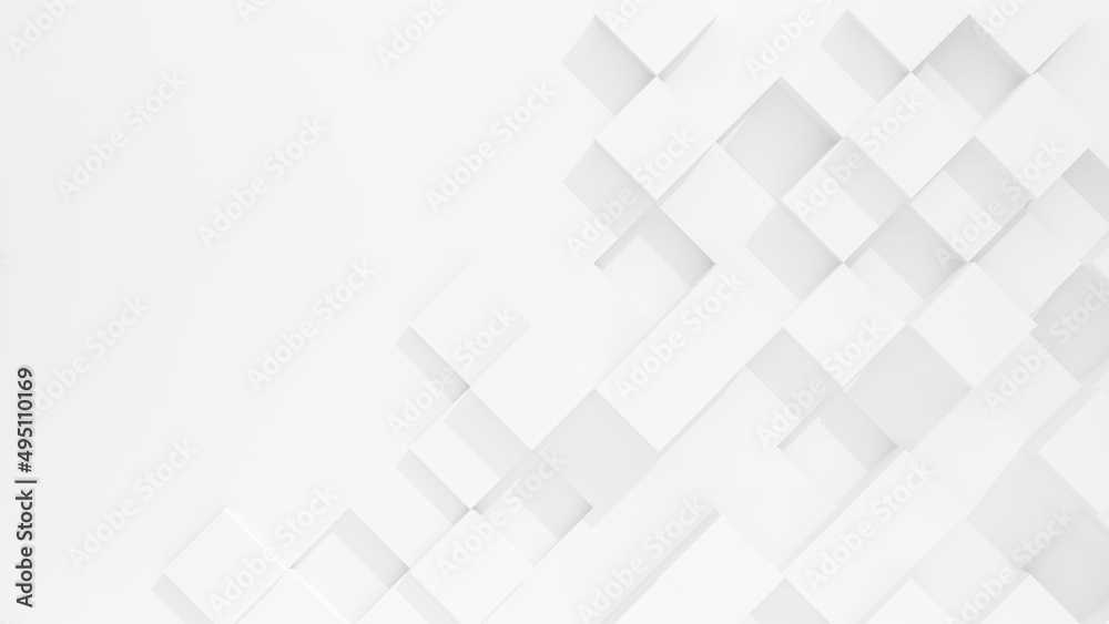 square pattern on white background,abstract high relief square,3d rendering