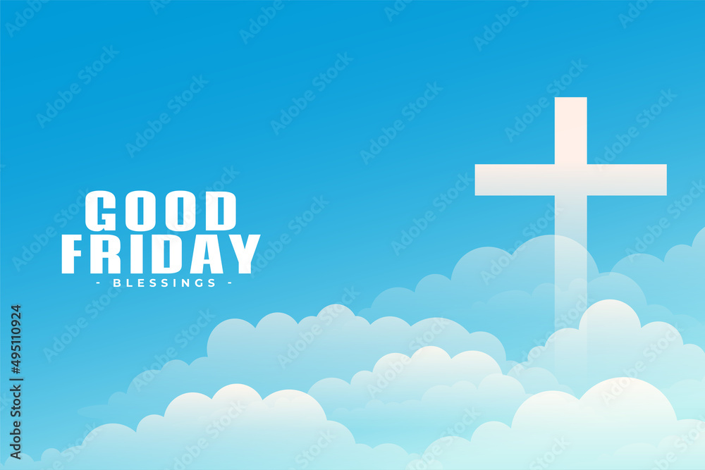 cross over the clouds good friday background Stock Vector | Adobe Stock
