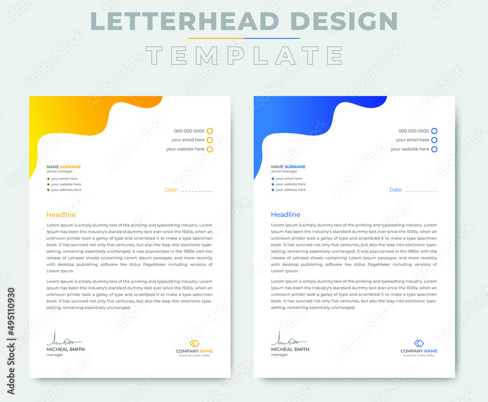 Modern and creative business letterhead template