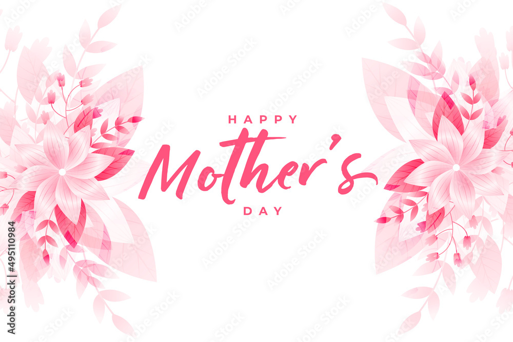 happy mother's day flower card design