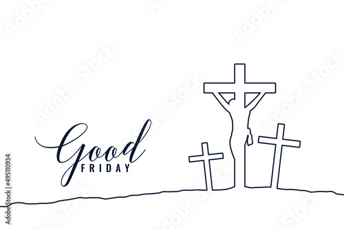 line style good friday crosses background
