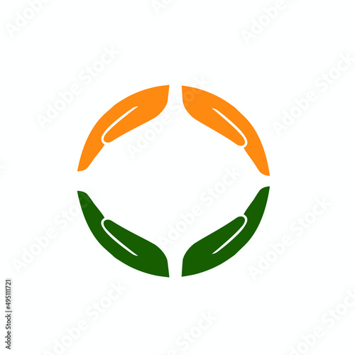 Hands helping colorful logo vector
