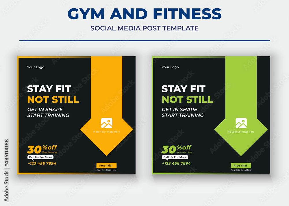 Stay fit not still social media post, gym and fitness social media post ...