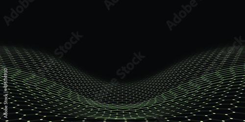 Hexagon wave vector template. Modern 3d graphic geometric background