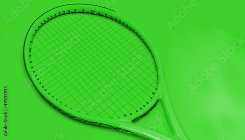 Monochrome tennis racket, 3d rendering, 3d illustration