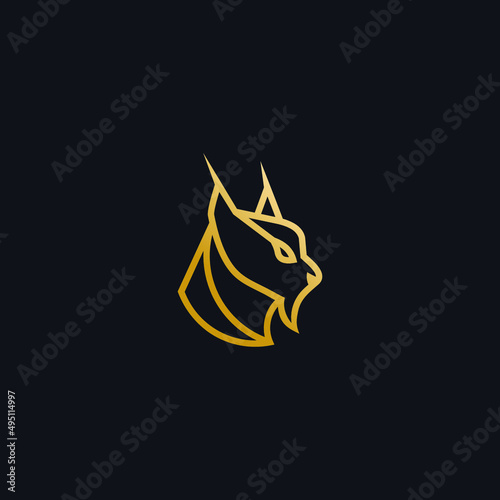 lynx head line vector icon illustration