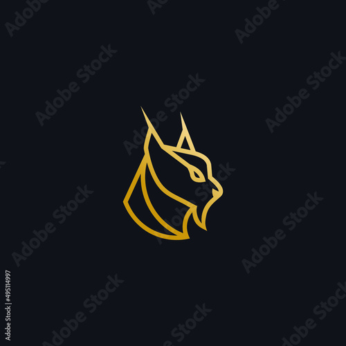 lynx head line vector icon illustration