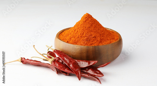 Red Chilly powder.chilly powder with red chilly photo