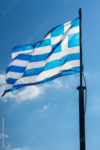 Greek flag in the wind