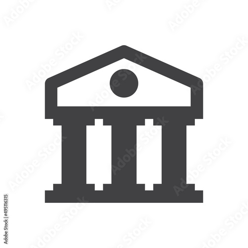 court icon - bank building icon sign symbol