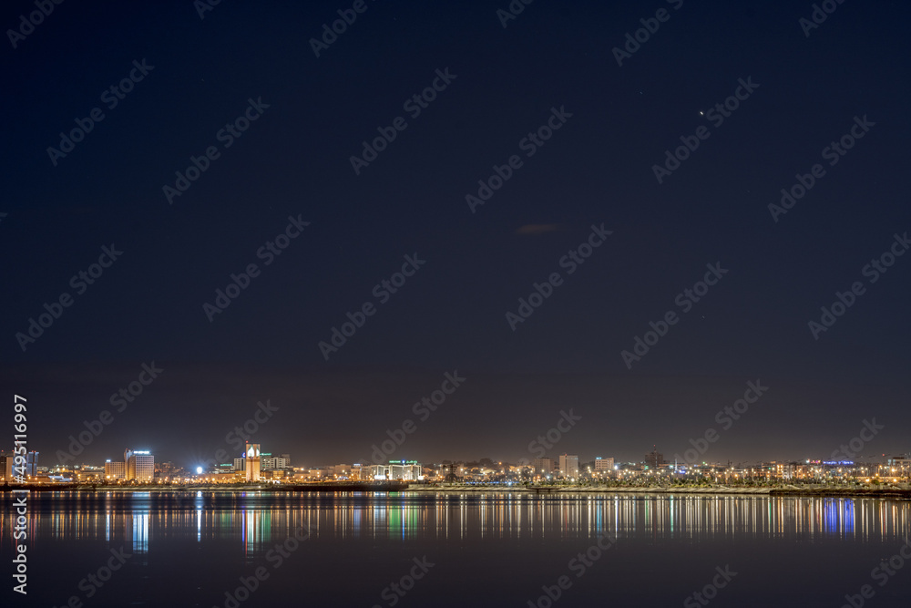 Tunis Lake by night 