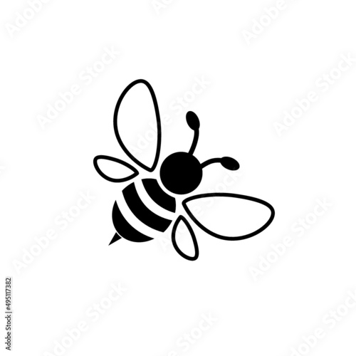 Simple bee icon isolated on white background