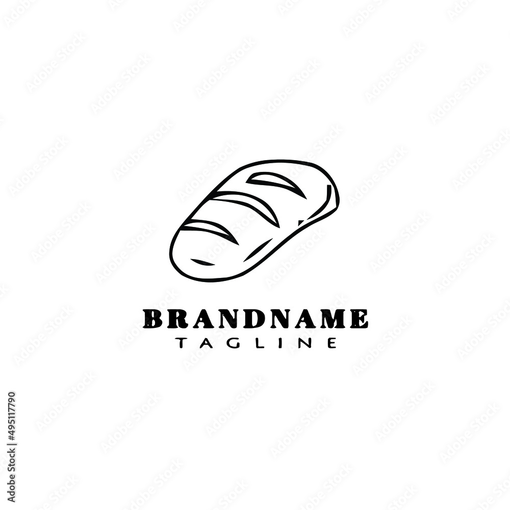 unique bread cartoon logo icon creative template black isolated vector cute unique bread cartoon logo icon creative template black isolated vector cute