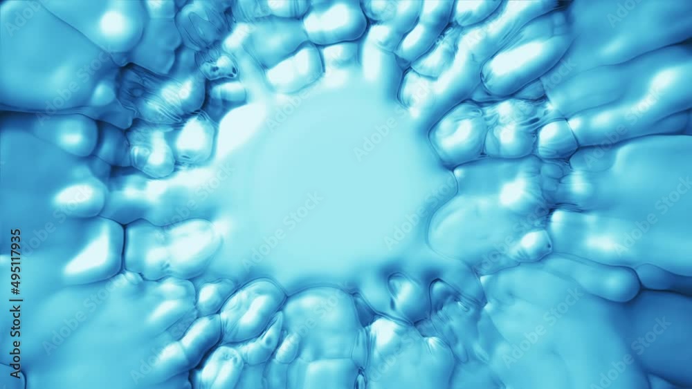 thick blue oil paint with bubbles boils. abstract animated background thick blue oil paint with bubbles boils. abstract animated background