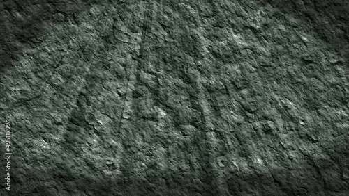 Stone background animation with rays of light illuminating the scene. Clip for credits at the end of the movie. Video for action movie, drama, science fiction, horror. Dramatic and cynical scene