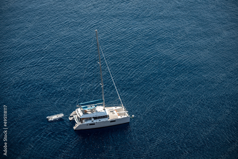 Sailing in Santorini Island Cyclades Greece Sailing in Santorini Island Cyclades Greece
