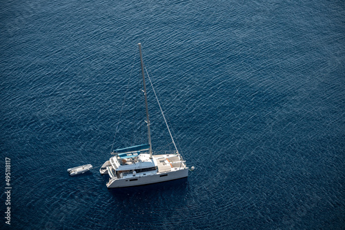 Sailing in Santorini Island Cyclades Greece